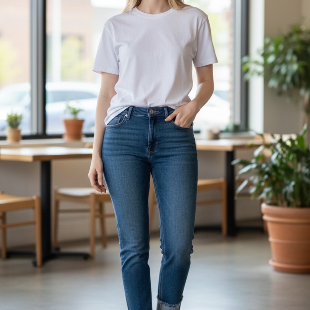Classic Blue Women's Capri Jeans